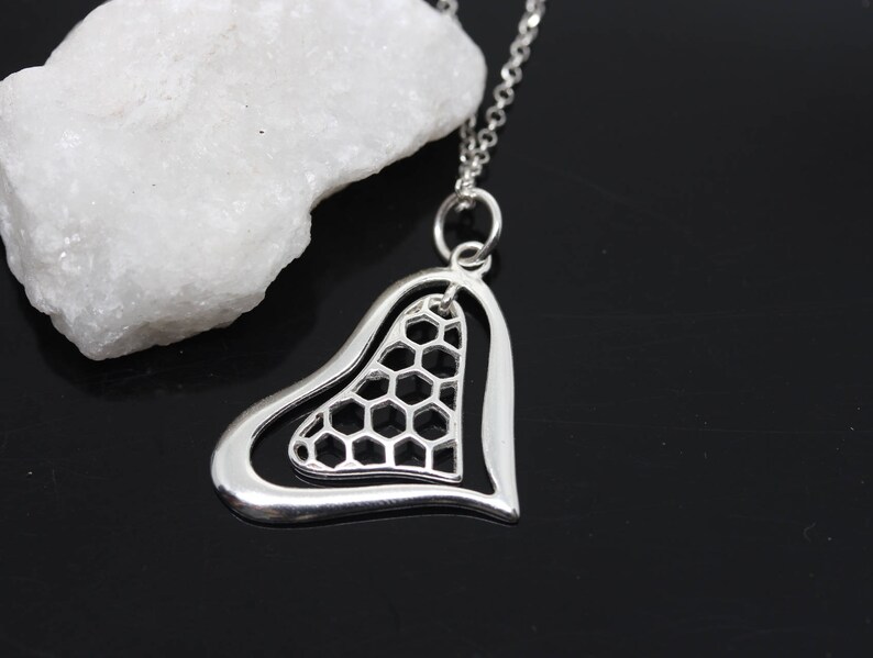 Heart pendant on a sterling silver chain Large heart Not personalized. 925 Sterling Silver Heart Necklace