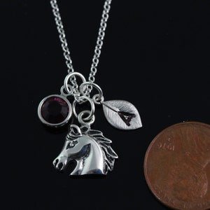 Pferdekopf Kette, personalisierte silber Sterling Pferd Kopf Collier, Sterlingsilber Pferd Anhänger Halskette Silber HorseC RX 126