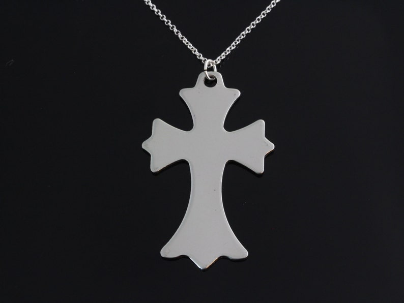 cross necklace Men cross necklace Large stainless steel cross pendant on sterling silver chain necklace large cross necklace