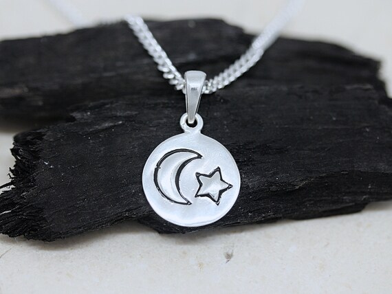 EL MOON by mananails ♡ Jewelry silver 925 Sterling Silver Crescent Moon Necklace Diamond Moon