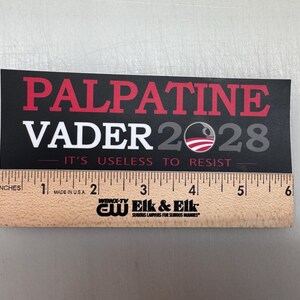 Palpatine Vader 2028 Election Bumper Sticker image 3