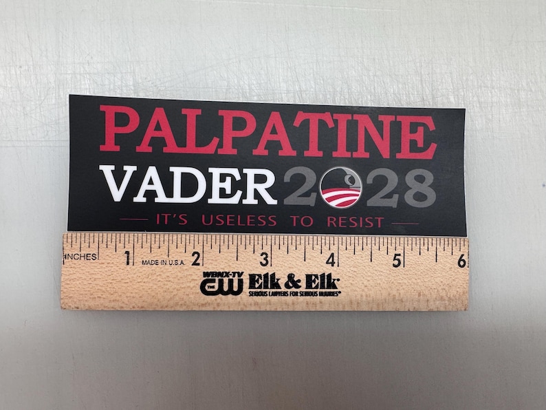 Palpatine Vader 2028 Election Bumper Sticker image 3