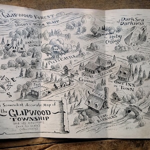 GLIPWOOD - 11 x 17&quot; Foldable Play Map of Glipwood from Wingfeather Saga, Book 1 - On the Edge of the Dark Sea of Darkness