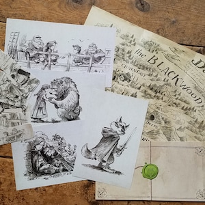 Wingfeather Saga 12 Item Adventure Pack # 2 - 2 Foldable Play Maps from Books 3 & 4 , 4 Art Prints and 6 Bookmarks + BONUS Oskar Portrait