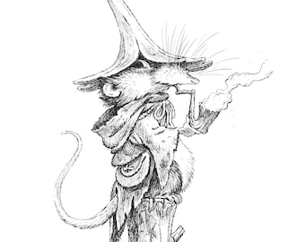 Shrew Wizard - 4 x 6” Hand-Signed Print on Card Stock