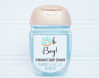 Baby Sprinkle Sanitizer Favor Labels Donut Birthday Party Hand Sanitizer Labels LABELS ONLY Thanks A Hole Bunch For Coming Donut Labels