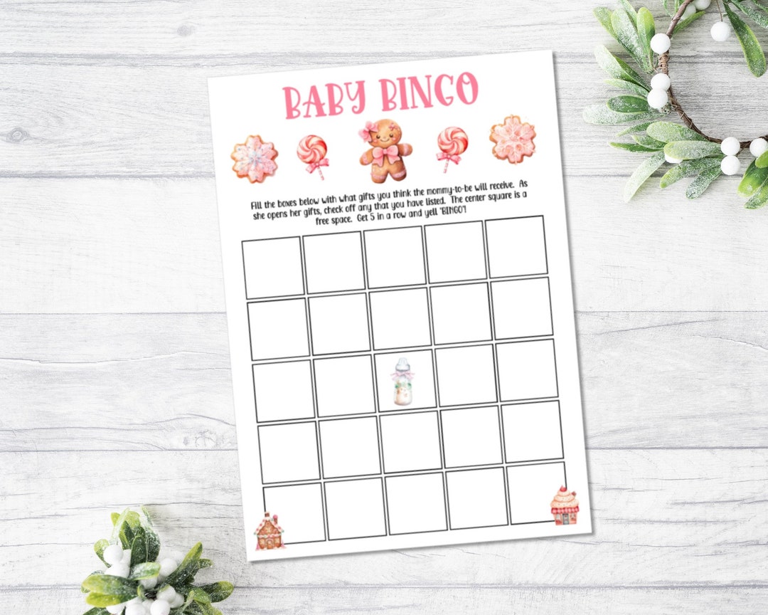 Sweet Baby Girl Baby Shower Theme Bingo Card Printables, SBG670 ...