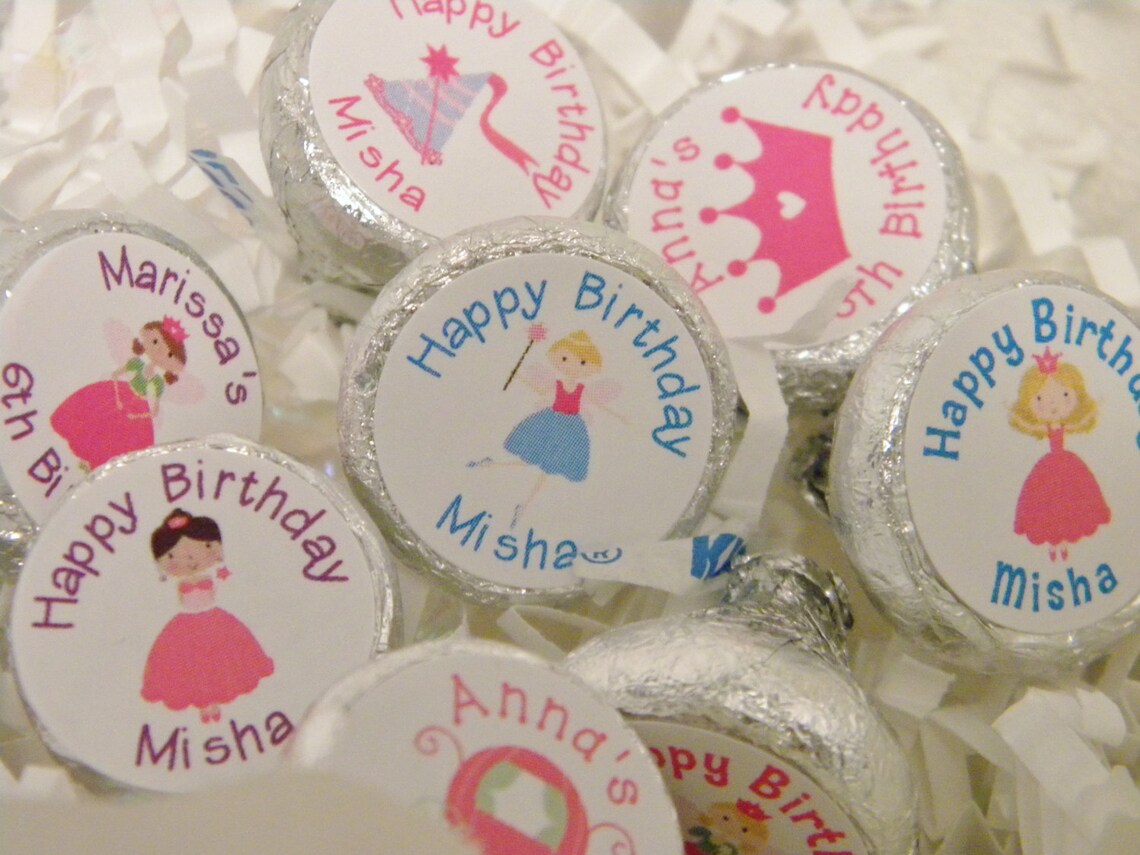 Personalized Princess Hershey Kiss Birthday Party Favor Etsy