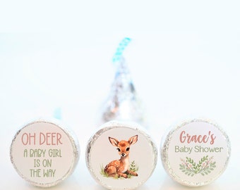 Stickers personnalisés Noël Oh Deer baby shower Hershey Kiss - Cadeaux baby shower fille garçon - ODG002 - AUTOCOLLANTS UNIQUEMENT :)