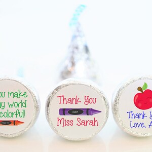 Personalized Teacher Appreciation Day Hershey Kiss Party Favor Stickers - Teacher Gift Favors - Teacher Gifts - TEA001 - STICKERS ONLY :)