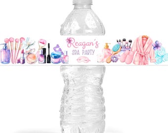 Spa Party Water Bottle Labels - Spa Sleepover Water Bottles - SPA221 - LABELS ONLY :)