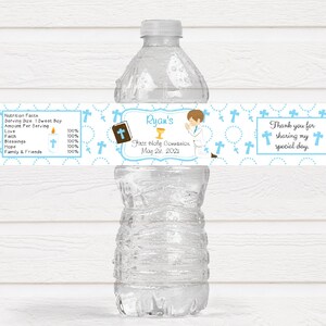 Personalized First Communion Water Bottle Labels - FCC222 - LABELS ONLY :)