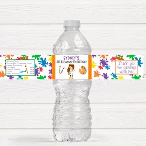 Personalized Painting Art Birthday Party Water Bottle Labels, Paint Theme Party - PAI220 - LABELS ONLY :)