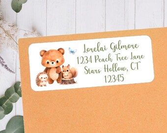 Woodland Animals Theme Invitation or Thank You Card Baby Shower Return Address Labels - Forest Animals Shower - WAN401 - LABELS ONLY :)