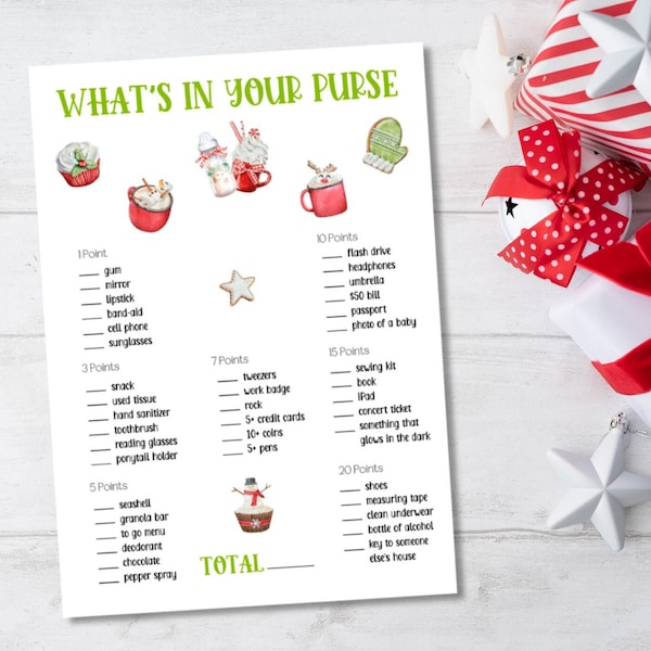 Sweet Little Baby Theme Baby Shower What's in your Purse game Printable, SLB800 - DIGITAL FILES ONLY - jpg/pdf - Available immediately