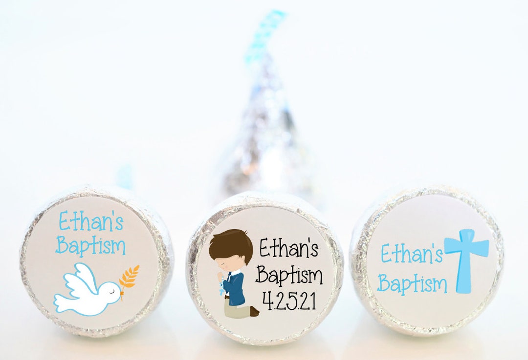 Personalized Baptism Hershey Kiss Party Favor Stickers Etsy