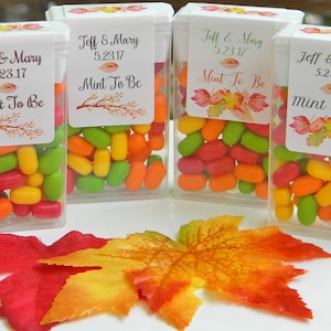 Personalized Fall Wedding Tic Tac Party Favor Labels Bridal Shower Tictac Favors FAL200 LABELS ONLY : image 1