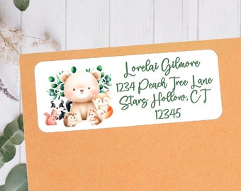 Woodland Animals Theme Invitation or Thank You Card Baby Shower Return Address Labels - Forest Animals Shower - WAN402 - LABELS ONLY :)