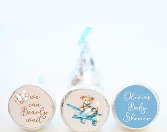 Personalisierte Wir können Bären-Babyparty-Gastgeschenke warten Hershey Kuss-Aufkleber - 3 Designs - Babypartybevorzugungen - BER002 - NUR AUFKLEBER :)