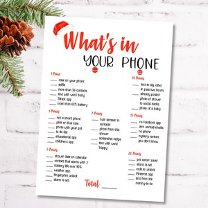 Santa Baby Christmas Shower Phone Game Printable, SBB802 - DIGITAL FILES ONLY - pdf/jpg included- Nothing Shipped - Available immediately :)