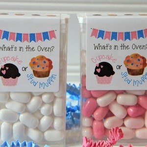 Gender Reveal Cupcake or Stud Muffin Tic Tac Party Favor Labels - Baby Shower Favors - COS200 - LABELS ONLY :)