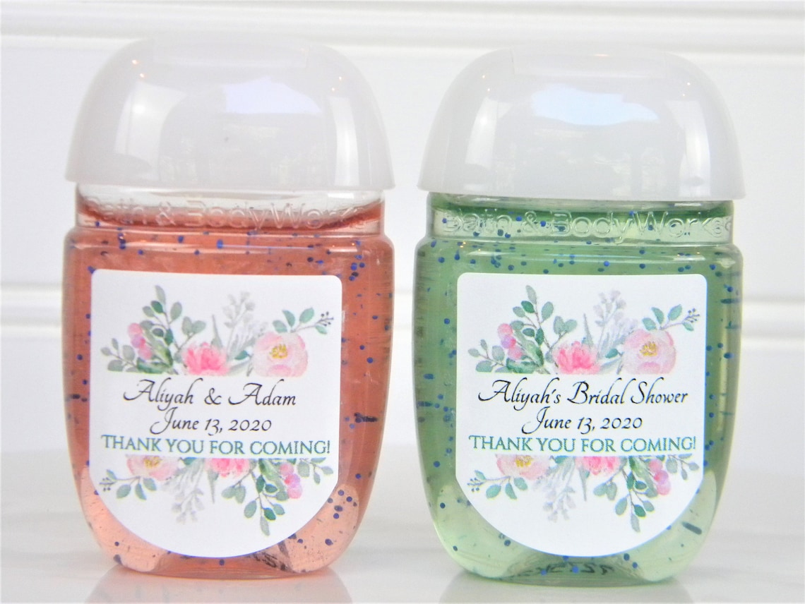Personalized Bridal Shower Hand Sanitizer Favor Labels Etsy