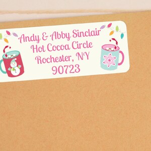 Personalized Christmas Cocoa Return Address Labels - A Beautiful Touch for Your Holiday Cards - CHR408 - LABELS ONLY :)