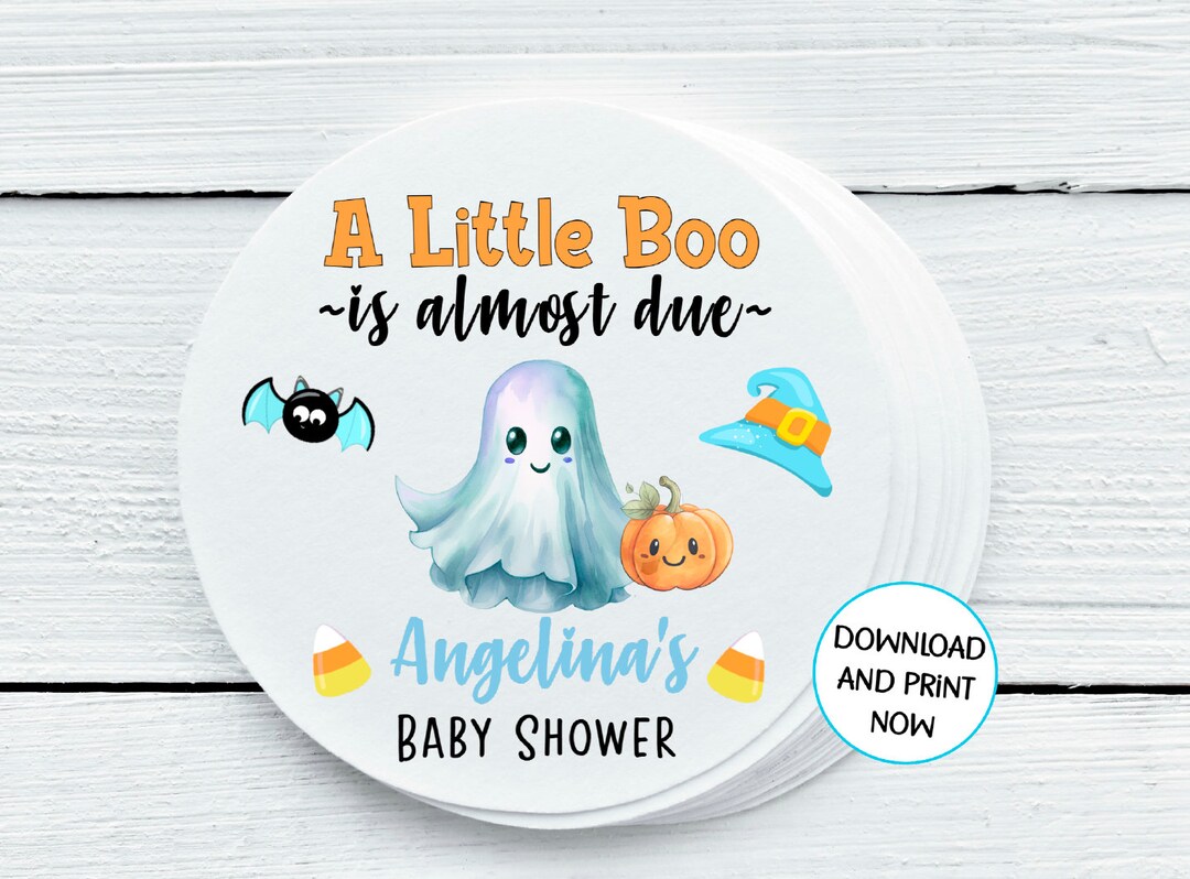 A Little Boo Gift Tag Party Printables, Round Party Favor Labels - You ...
