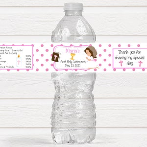 Personalized First Communion Water Bottle Labels - FCC221 - LABELS ONLY :)