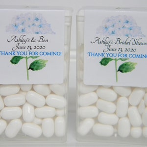 Personalized Blue Hydrangea Wedding Tic Tac Party Favor Stickers - Hydrangea Bridal Shower Favors - HYB200 - LABELS ONLY :)