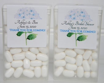 Personalized Blue Hydrangea Wedding Tic Tac Party Favor Stickers - Hydrangea Bridal Shower Favors - HYB200 - LABELS ONLY :)