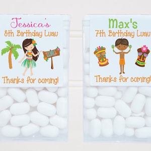 Personalized Hawaiian Luau Tic Tac Birthday Party Favor Labels - Luau Party Favors - HAW200 - LABELS ONLY :)