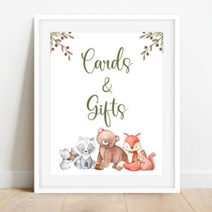 Cartello regalo e biglietti per baby shower a tema animali del bosco stampabile, WAN707 SOLO FILE DIGITALE pdf/png Niente spedito Disponibile immediatamente :)