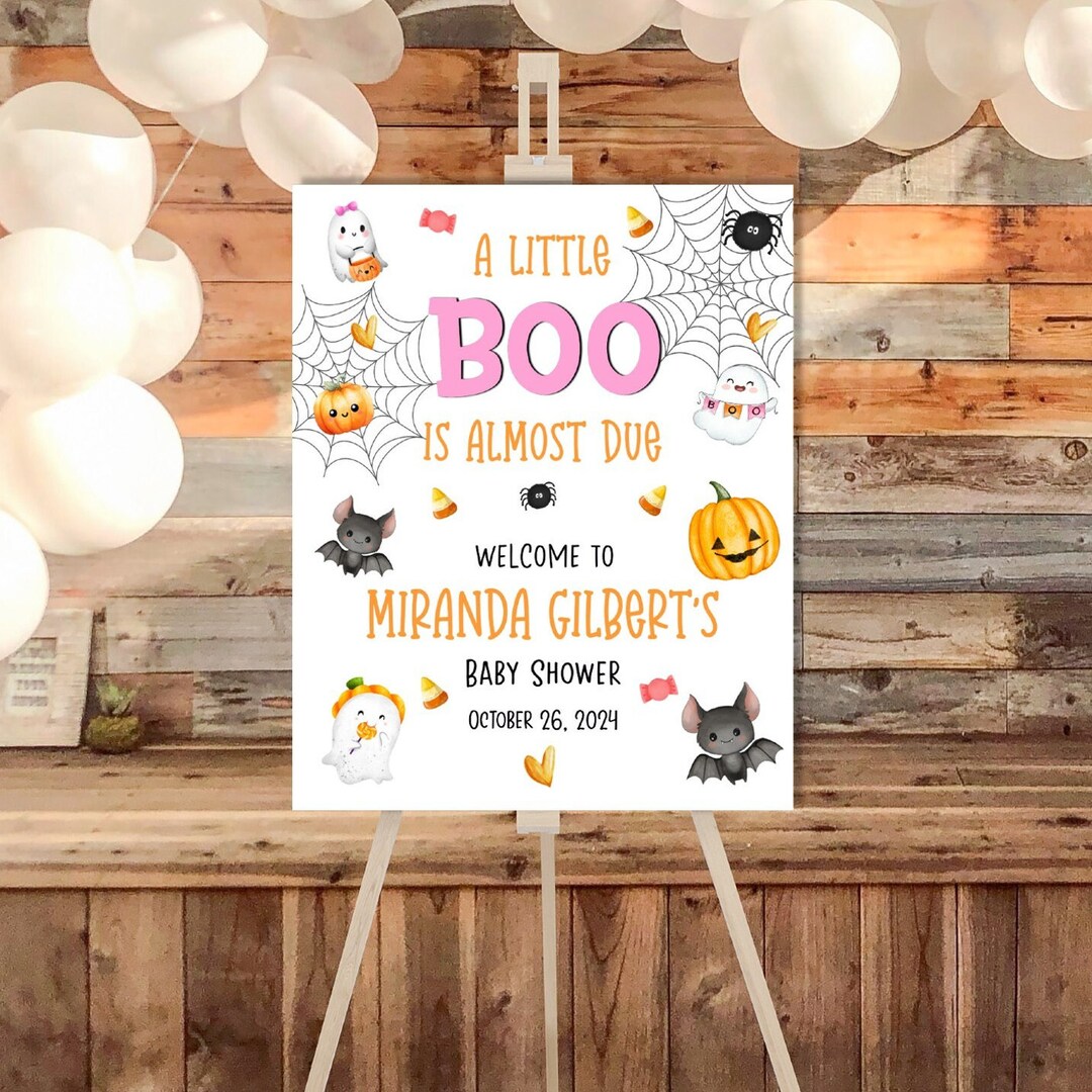 Letrero de bienvenida imprimible para fiesta de fantasmas de Baby ...