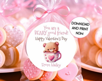 Valentine Party Favor Label & Tags Printables - Valentine Theme - You Print - DIGITAL FILE ONLY - Gift Tags - 1.5", 2", 2.5" sizes - VAL032
