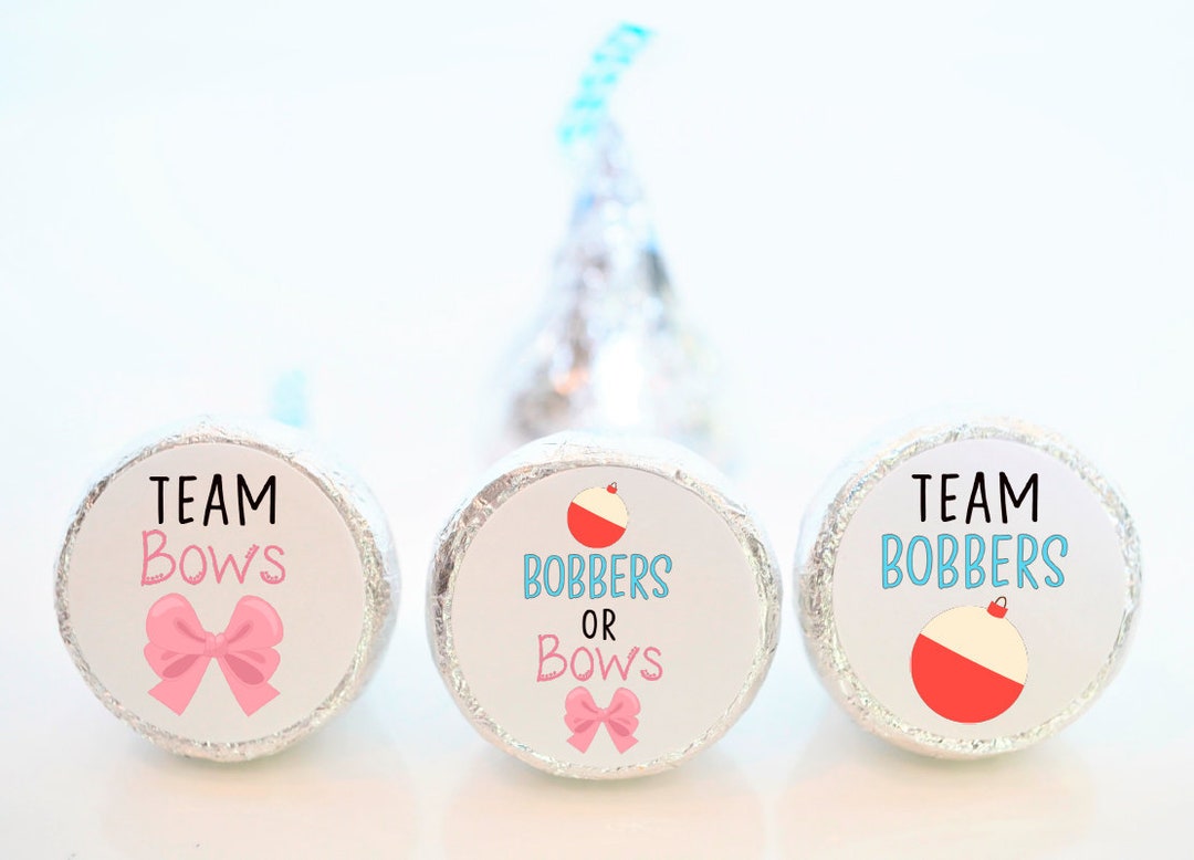 Bobbers or Bows Gender Reveal Party Favor Hershey Kiss Etsy