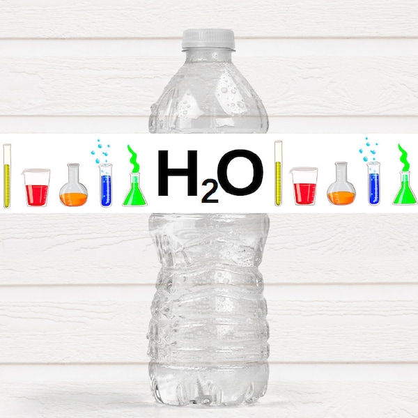 Personalized Science Theme Birthday Party Water Bottle Labels - SCI220 - LABELS ONLY :)