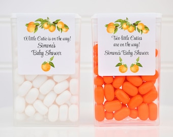 Personalized Little Cutie Twins Tictac Baby Shower Party Favor Labels - Cutie Candy Shower Labels - CUT203 - STICKERS ONLY :)