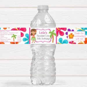 Personalized Hawaiian Luau Birthday Party Water Bottle Labels -  Tropical Luau Party - HAW220 - LABELS ONLY :)