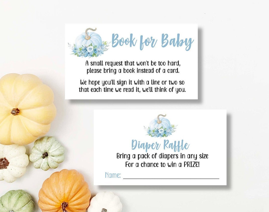 Little Pumpkin Diaper Raffle and Book for Baby Cards Printables, PUM687 ...