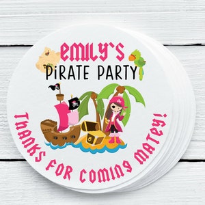 Personalized Glossy Pirate Favor Labels - Pirate Favor Labels - Gift Tags - PIR026 - 1.5&quot;, 2&quot;, 2.5&quot; sizes