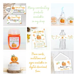 Little Pumpkin Diaper Raffle and Book for Baby Cards Printables, PUM685 ...
