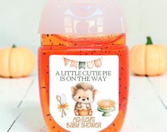 Personalized Little Cutie Pie Fall Theme Baby Shower Hand Sanitizer Party Favor Labels - LCP101 - LABELS ONLY :)