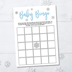 Stampabili di carte Bingo a tema Little Snowflake Baby Shower, SOW670 - SOLO FILE DIGITALE - 1 pdf - Niente spedito - Disponibile immediatamente