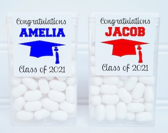Personalized Graduation Party Favor Tic Tac Stickers, Graduation Tictac Favor Labels, Many Colors to Choose From - GRA201 - LABELS ONLY :)