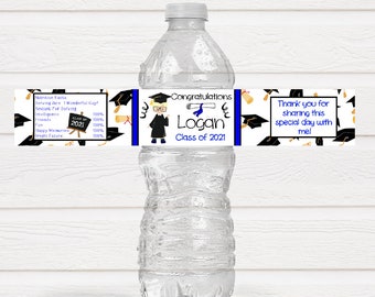 Personalized Graduation Party Water Bottle Labels - Graduation Party Favors - GRD226 - LABELS ONLY :)