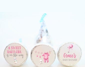Personalized Christmas Sweet Baby Girl Baby Shower Hershey Kiss Favor Stickers - Girl Boy Baby Shower Favors - SBG001 - STICKERS ONLY :)