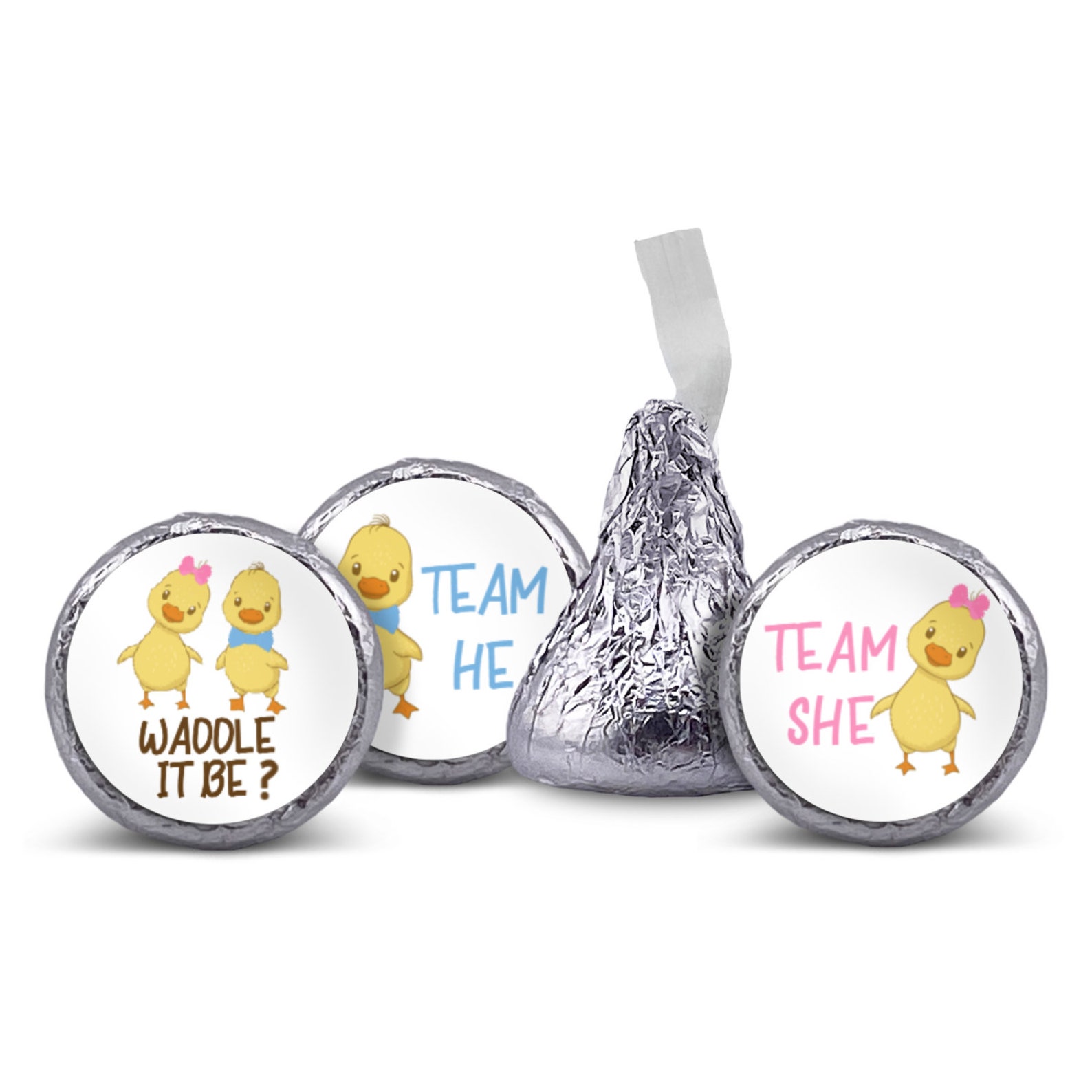 Waddle It Be Duck Gender Reveal Party Favor Hershey Kiss Stickers  Baby Shower Party Favors  WAD001  STICKERS ONLY 