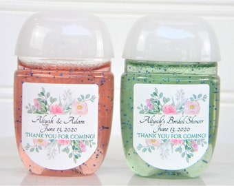 Personalized Pink Floral Bridal Shower Favor Labels - Bridal Shower Favors - PFL101 - LABELS ONLY :)