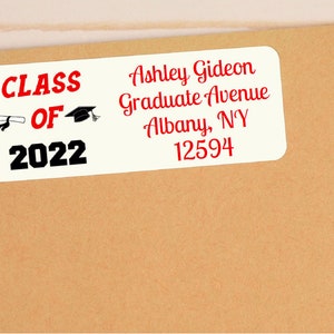 Personalized Graduation Return Address Labels - For Graduation Announcements or Thank You Notes - GRD402